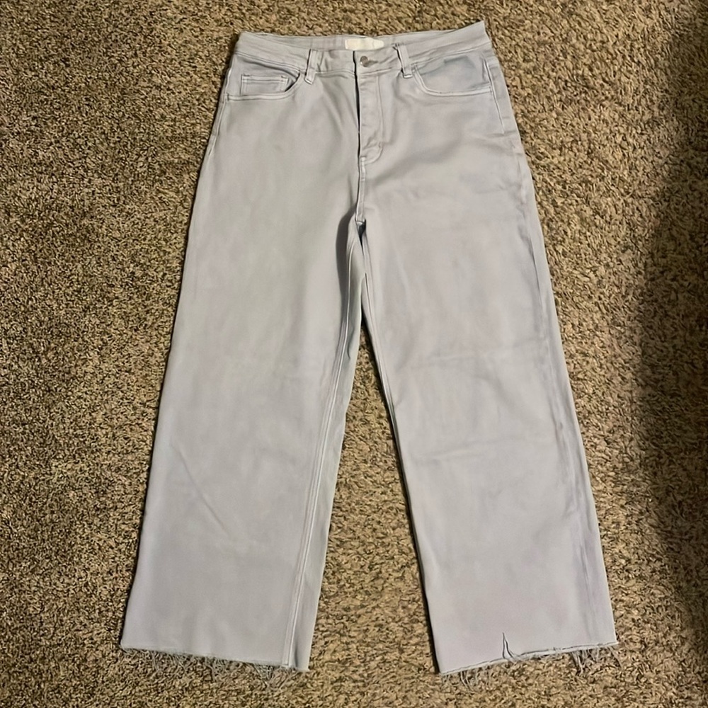 VERVET BY FLYING MONKEY Light Gray Cropped Ankle Jeans